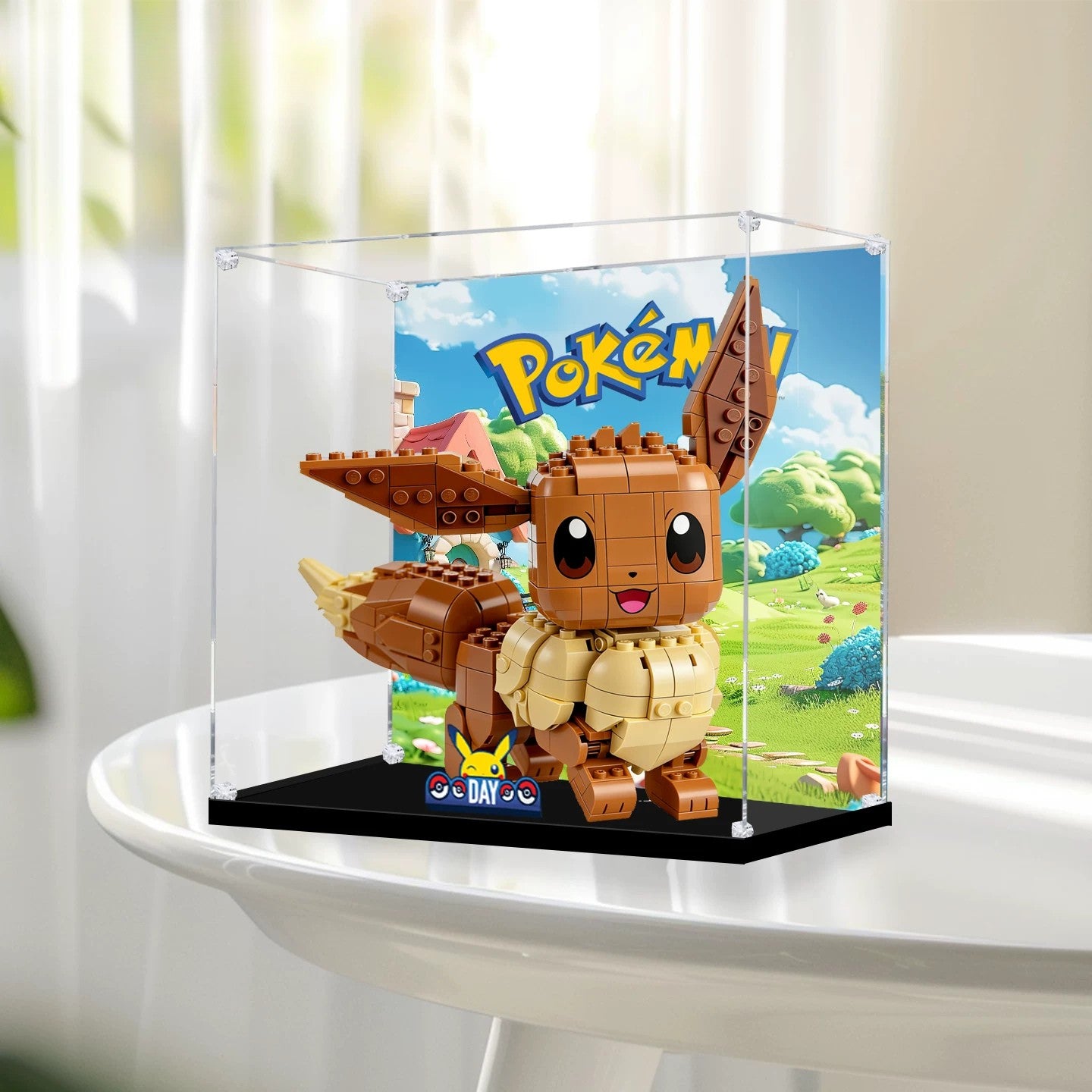 Staubdichte HD-Acryl-Vitrine mit UV-Schutz für LEGO Pokémon 72151 Evoli