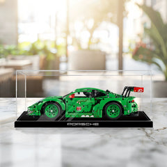 Staubdichte HD-Acryl-Vitrine mit UV-Schutz für LEGO Technic 42224 Porsche 911 GT3 R Rennwagen „Rexy“