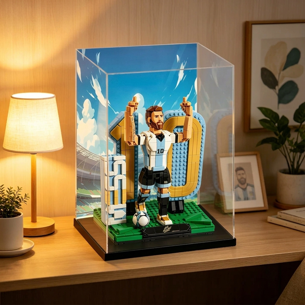 Staubdichte & UV-geschützte Acryl-Vitrine für LEGO® Vini Jr. – Fußball-Highlights 43027