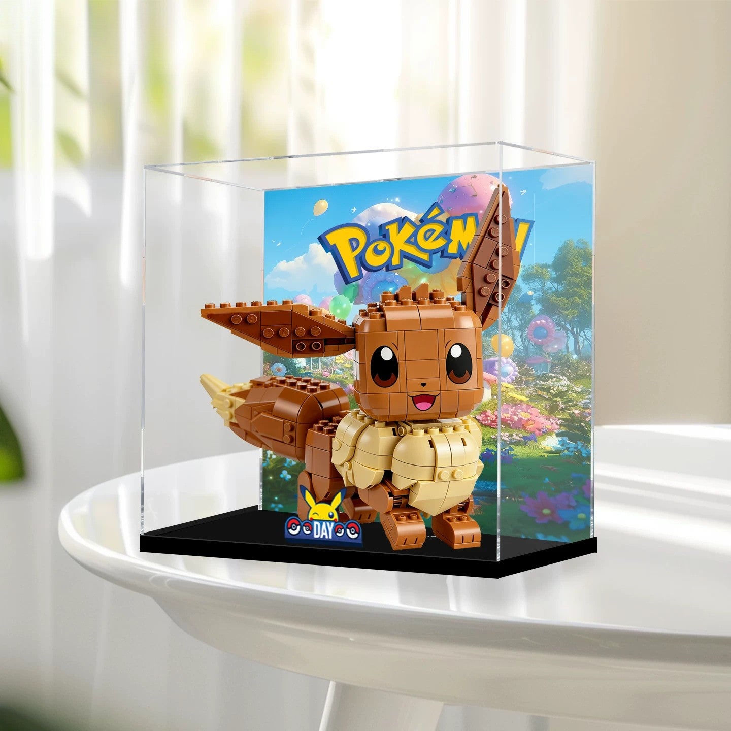 Staubdichte HD-Acryl-Vitrine mit UV-Schutz für LEGO Pokémon 72151 Evoli