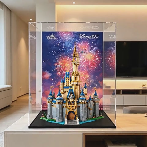 Staubdichte HD-Acryl-Vitrine mit UV-Schutz für LEGO Disney 43222 Das Disney Schloss